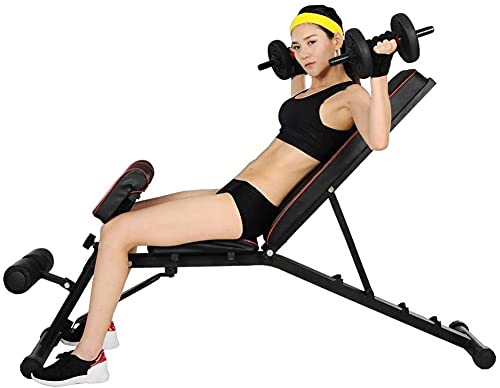 QPBP Professional Dumbbell Bench Foldable Weight Bench,Height-Adjustable Multifunctional Exercise Abdominal Extension Stool,Home/Gym Workout Bench Press Fitness Core Strength Training Equipment