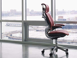 Humanscale Freedom Office Chair with Headrest - Ergonomic Work Chair - Graphite Frame - Black Fourtis Fabric