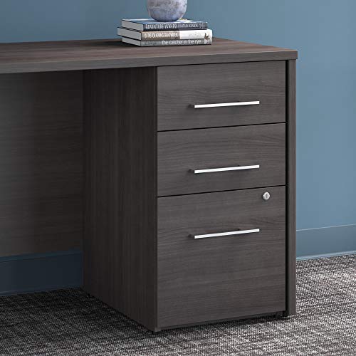 Bush Business Furniture Office 500 3 Drawer File Cabinet - Assembled, 16W, Storm Gray