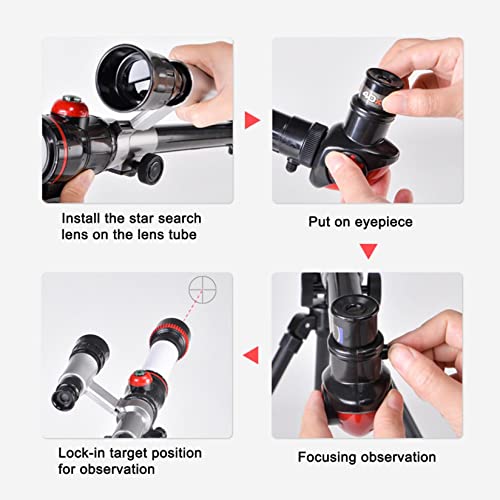 40X Kid's Astronomical Telescope, Stargazing Astronomical Telescope with Tripod, Science Experiment High-Definition Eyepiece Educational Toys for Beginners Young Astronomer