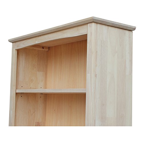 International Concepts Shaker Bookcase, 72-Inch, Unfinished