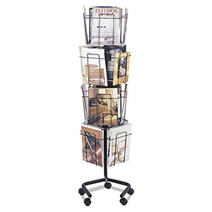 Safco Wire Rotary Display Racks 16 Compartments Charcoal
