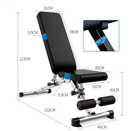 DJDLLZY, Fitness Stool Bench Press Weight Bar Bench Press Bench Strength Training Equipment Adjustable Multi-Position Utility Bench for Home and Gym for Full Body Workout