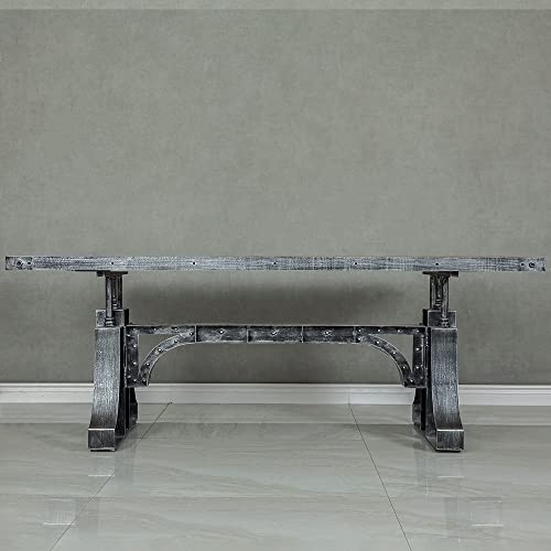 Homary 63" Industrial Office Desk Executive Desk with Solid Wood Top