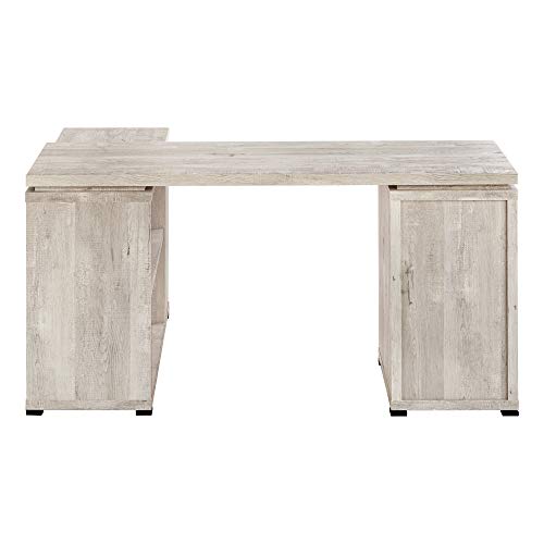 Monarch Specialties L-Shaped Corner Left or Right Facing Home & Office Computer Desk, 60"L, Taupe Reclaimed