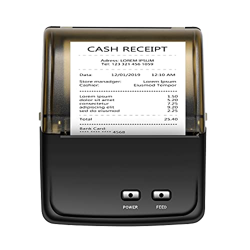 80mm Bluetooth Thermal Receipt Printers, Mobile Portable Printer,impresora térmica ESC/POS Printer, with Android/Windows Devices for Office and Small Business (80mm Black Receipt Printers)
