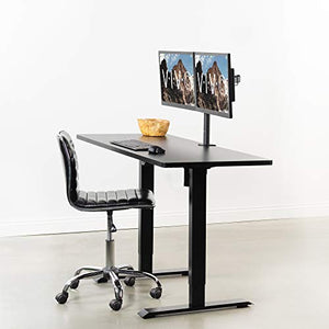VIVO Electric Height Adjustable 60 x 24 inch Stand Up Desk, Black Solid One-Piece Table Top, Black Frame Standing Workstation, Home & Office Furniture Sets, DESK-KIT-B06B