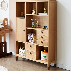 None Floor-to-Ceiling Bookcase Multi-Layer Shelf Locker (Brass)