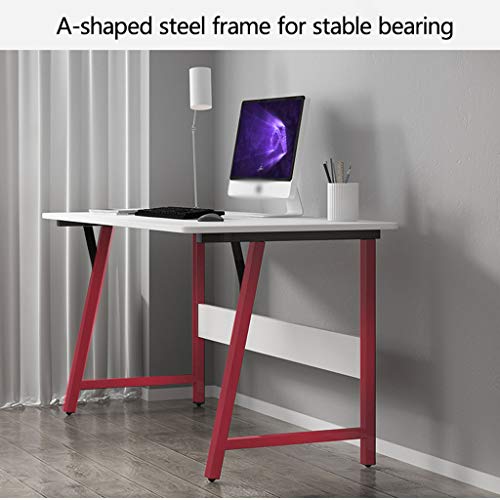 Zzmop Computer Desk,Modern Sturdy Office Desk,Study Writing Desk,PC Workstation,for Home Office,White+Black,120X60CM.