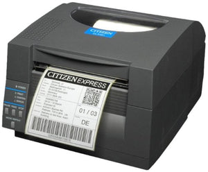 Citizen America CL-S521-EC-GRY CL-S521 Series Direct Thermal Barcode and Label Printer with Ethernet Connection, Cutter, Front Exit, 4" Maximum Print Width, 203 DPI Resolution, Gray