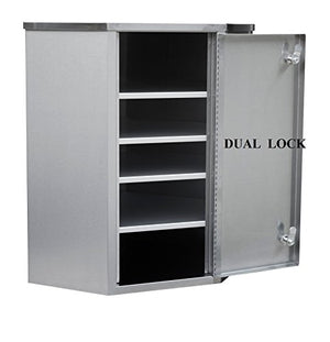 Single Door Corner Narcotic Cabinet with Dual Locks (22"H X 22.75"W X 15.75"D)