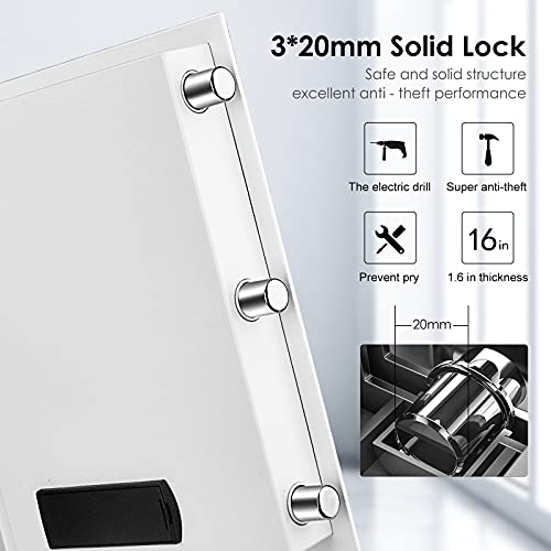 1.7Cub Fireproof and Waterproof Security Box, Digital Combination Lock Safe with Keypad LED Indicator, for Cash Money Jewelry Guns Cabinet