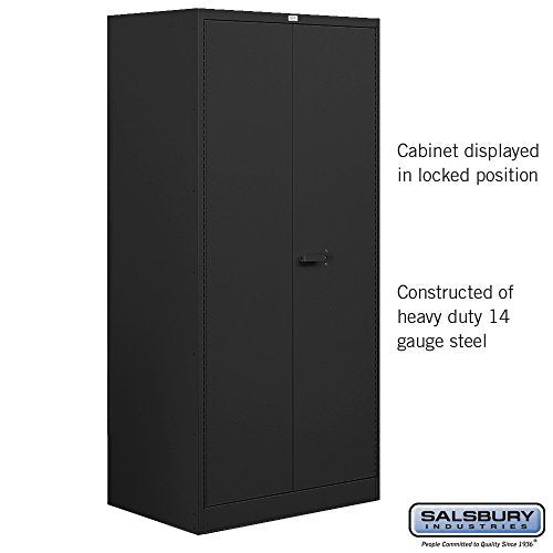 Salsbury Industries Wardrobe Heavy Duty Storage Cabinet, Unassembled, Black