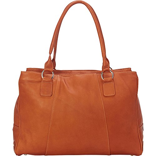 Piel Leather Laptop Travel Tote, Chocolate