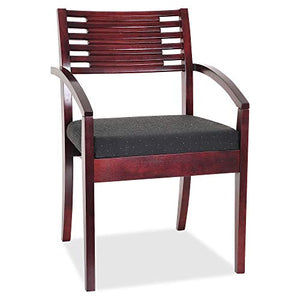 Lorell 99727 Guest Chair, 34" x 23.3" x 23.8", Mahogany, Black