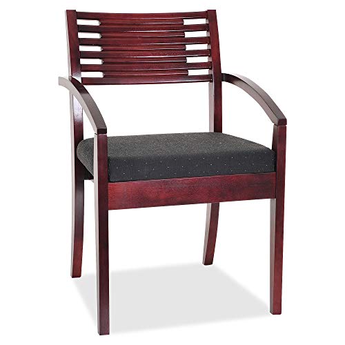 Lorell 99727 Guest Chair, 34" x 23.3" x 23.8", Mahogany, Black