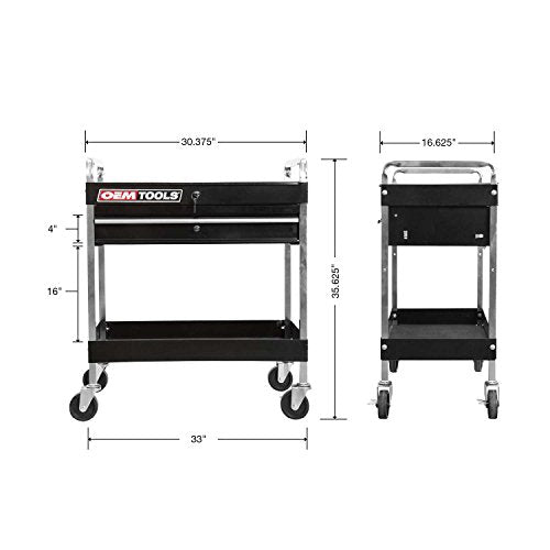 OEMTOOLS 24961 Service Cart with Locking Lid and Drawer