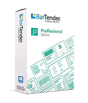 Bartender Software - 2021 Professional Edition (Application License + 1 Printer License + 1 Year of Standard Maintenance and Support)