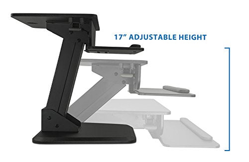 Mount-It! Sit-Stand Converter for Laptop, Desktop, Monitor, Ergonomic Free Standing Desk, Black (MI-7910)