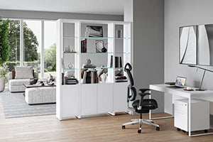 BDI Furniture Linea Office 6227 Mobile File Pedestal, Satin White