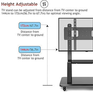 YokIma Heavy Duty TV Cart with AV Shelf & Wheels, Fits 32-75 Inch Screens, Up to 150Kg