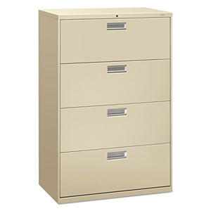 HON Brigade 600 Series 4 Drawer Lateral File Cabinet in Putty