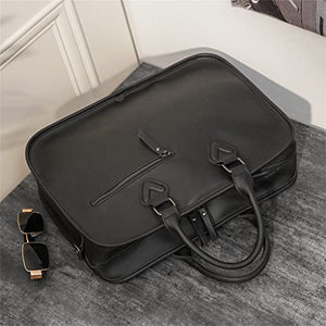 HLMSKD Men's PU Leather Tote Briefcase Messenger Bag Tote Laptop Business Bag (Color : B, Size