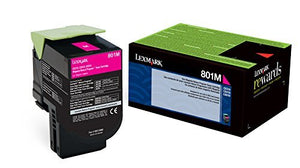 Lexmark (801) toner cartridge set, 80C10C0, 80C10K0, 80C10M0, 80C10Y0