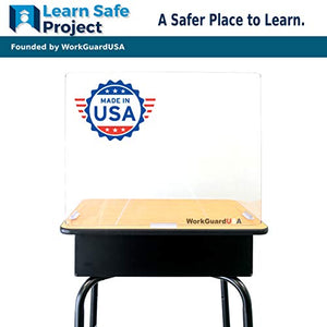 (25 Pack) Sneeze Guard Desk Shield (22" L x 12.5" W x 17" H) Ultra Clear Plastic Divider for Student Desks, Tables, Counters, Offices - Foldable Protective Barrier Partition Panel for School Classroom