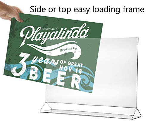 Marketing Holders Literature Flyer Poster Frame Letter Notice Menu Pricing Deli Table Tent Countertop Expo Event Sign Holder Display Stand Double Sided 17"w x 11"h Pack of 24