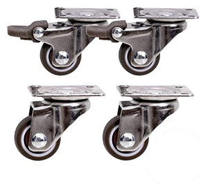 IkiCk Furniture Casters Set with Brakes and Silent Rotation - 25mm Size