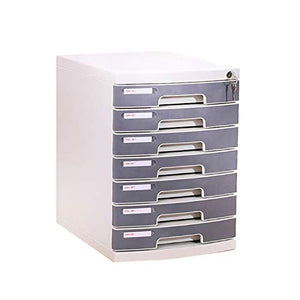 Bxwjg Flat File Cabinet Storage with Lock Drawer, 7 Tier Medicine Safe Deposit Box
