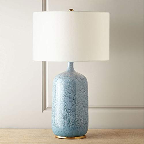 Desk Lamp with Fabric Shade Metal Base E27 for Bedroom Living Room Bookcase Cafe Hotel(Bulb is Not Included)