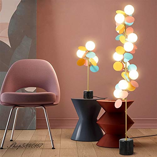 EESHHA Colourful Metal Flower Floor Lamp with Marble Base - 3 Heads