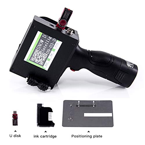Portable Intelligent High Definition Inkjet Code Printer, Ink Coding Machine, Date Coder, LED Screen Display,Continue Handheld, Manufacture Expiry Date, Price tag (2-13mm)