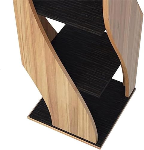 Habrur Rotating Wooden Bookshelf Display Rack