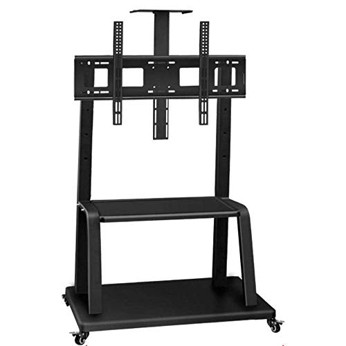 YokIma Stainless Steel Swivel TV Floor Stand for 70-120 Inches TVs, Black - Max Vesa 1200x600mm (Style #3)