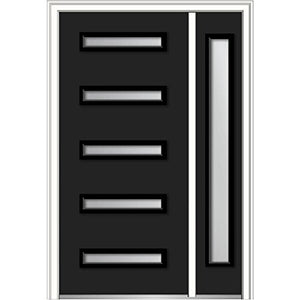 National Door Company Steel Exterior Door with Sidelite, 50" x 80", 5-Lite, Left-Hand Inswing