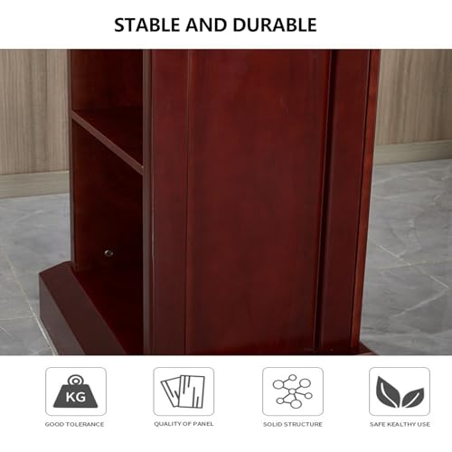 Yadlan Church Podium Stand with Storage - Durable MDF Wood