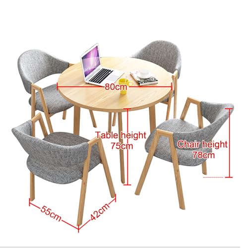 BYJSJY Round Dining Table, Coffee Table and Chair Set - 80cm, Color A2