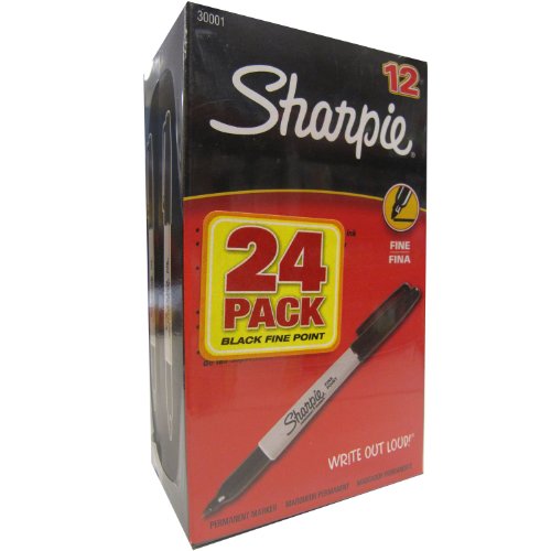 Sharpie Permanent Markers, Fine Point, Black Case of 24 Dozens
