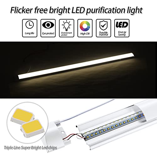 HLASMSPE LED Integrated Tube Light 40W 3200K Warm White Shop Lights (10 Pack)