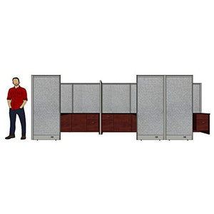 G GOF 3 Person Separate Workstation Cubicle (5.5'D x 19.5'W x 4'H) - Office Partition, Room Divider