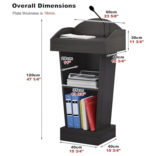 SePkus Presentation Lectern Stand with 2 Storage Compartments (F)