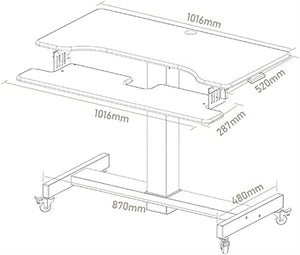 TOEWOE Mobile Standing Desk with Wheels, Height Adjustable Computer Workstation Table