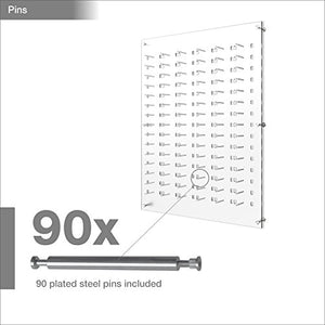 Framedisplays.com Optical Display for 90 Eyewear Frames - Wall Mount Acrylic Sunglass Display Package - Frosted White - 47.5” x 36.5”