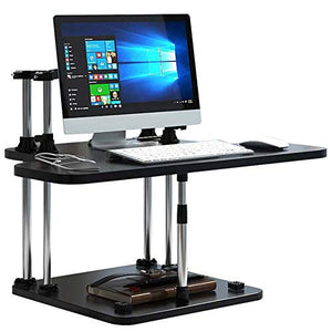 None Ergonomic Standing Desk Converter, Lifting Board Workstation Office Table Stand - Black