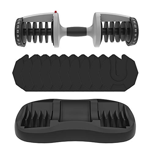 Ativafit Adjustable Dumbbell Fitness Dial Dumbbell with Handle and Weight Plate for Home Gym Note: Single (71.5 lbs) (55)