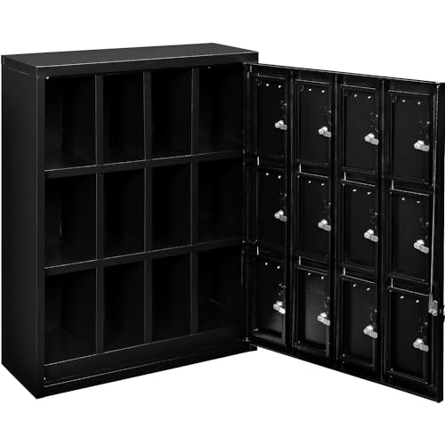 Global Industrial 12-Door Tablet & Cell Phone Locker with Keyed Lock & Hasp