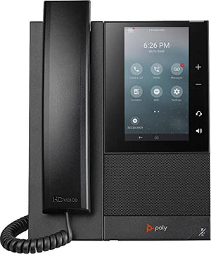 Plantronics Poly CCX 500 IP Phone with Handset - Open SIP - Acoustic Fence & NoiseBlockAI - 5' Multi-Touch LCD - Bluetooth & USB Ports - Zoom Compatible